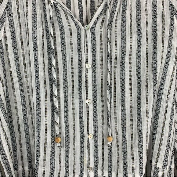 J.Jill Striped Button-Down Peplum Top - Picture 4 of 9